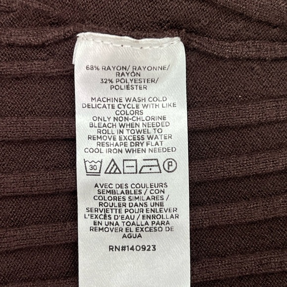 LOFT Chocolate Brown Ribbed Collared Polo Long Sleeve Knit Midi Dress M Medium - Picture 10 of 10